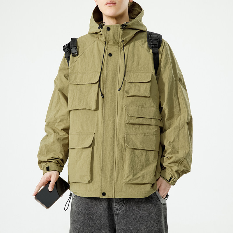 日系B工装大口袋设计连帽户外冲锋衣夹克登山服外套JN8917-P110图片