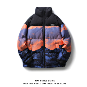 得物白底B雪山印花登山户外冲锋衣羽绒棉衣A005A-M8066P115控148图片