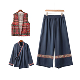 男女春季风苗族演出舞蹈个性服装套装TZ186三件套-P173控198，男装休闲套装，电商A005A