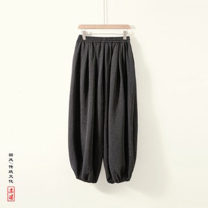 风C冰丝肌理感痞帅九分裤夏季大桶裤宽松长裤男K250-P68控88图片