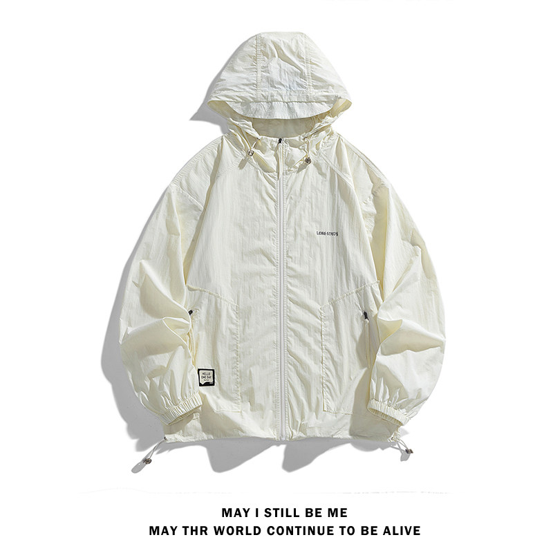 白底B户外冲锋衣男工装连帽外套薄款防水登山服防晒衣服86013-P68,男装夹克,电商A005A