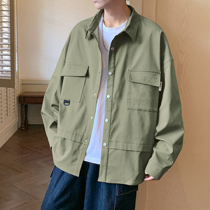 港风B工装多口袋立体剪裁衬衫夹克外套男86065-P78图片