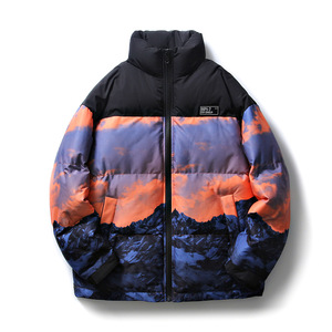 港风直播B雪山印花登山户外冲锋衣羽绒棉衣A005A-M8066P115控148图片