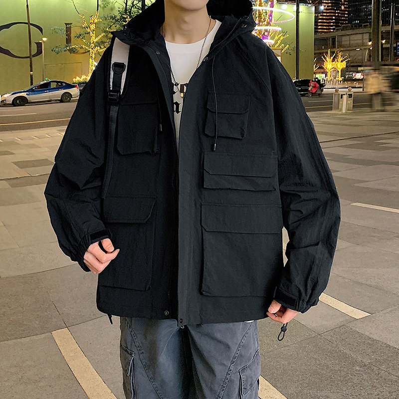 港风A工装大口袋设计连帽户外冲锋衣夹克登山服外套JN8917-P110图片