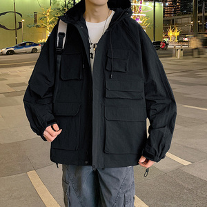 港风A工装大口袋设计连帽户外冲锋衣夹克登山服外套JN8917-P110图片