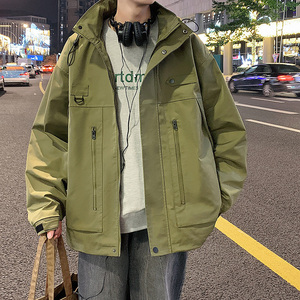 港风D工装大口袋冲锋衣防风登山服连帽外套A005A-JN8915-P108图片