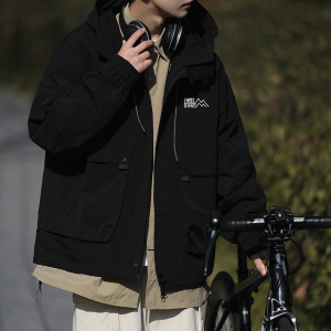 日系港风A工装大口袋冲锋衣连帽仿风登山服夹克外套JN8918-P100图片