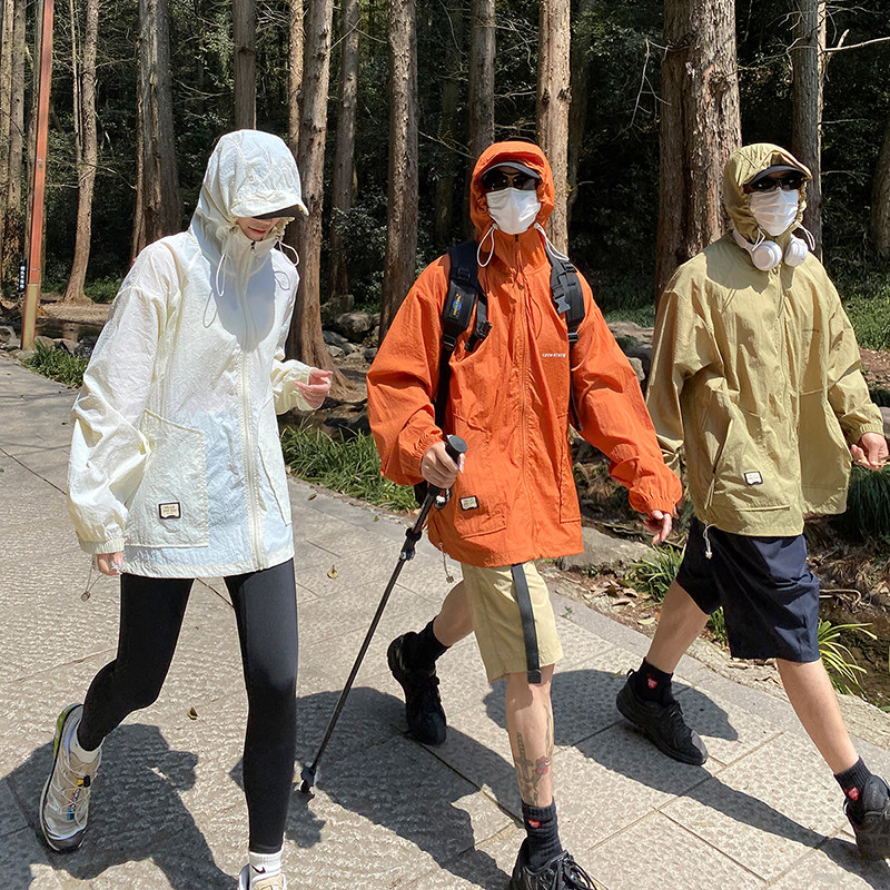 港风N户外冲锋衣男工装连帽外套薄款防水登山服防晒衣服86013-P68图片