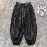 风暗纹龙纹冰丝腰带九分裤男大桶裤宽松萝卜裤K253-P68控88，男装休闲裤，电商A005A