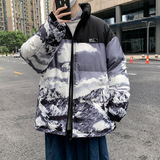 港风直播C雪山印花登山户外冲锋衣羽绒棉衣A005A-M8066P115控148，男装棉衣，电商A005A