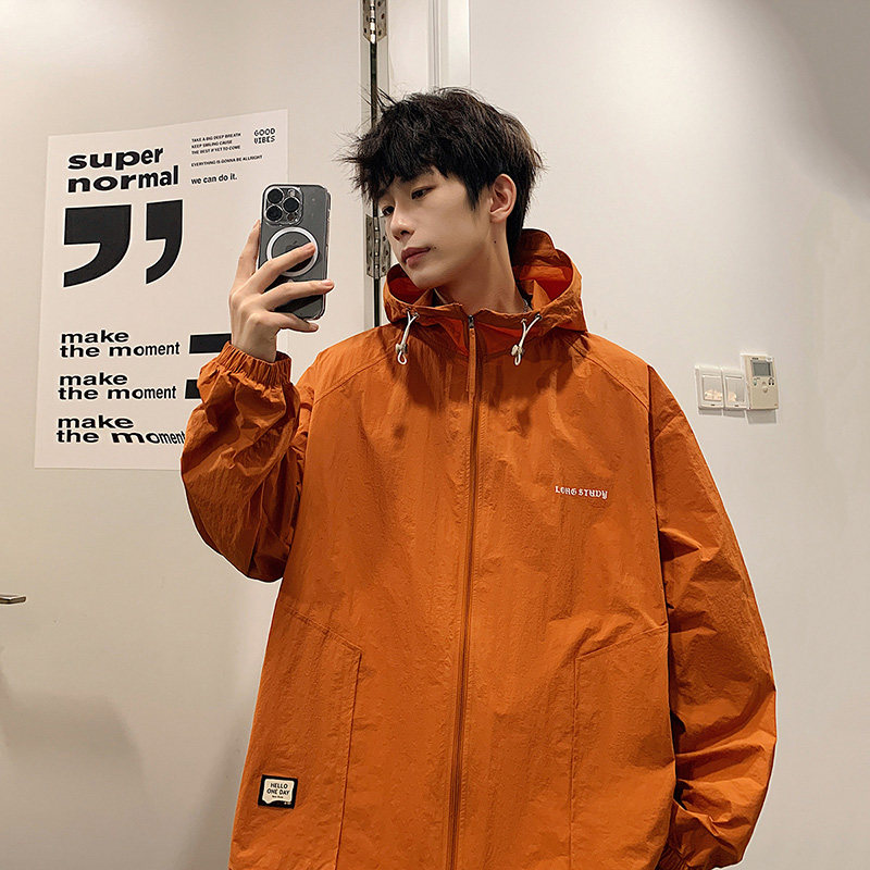 港风A户外冲锋衣男工装连帽外套薄款防水登山服防晒衣服86013-P68,男装夹克,电商A005A