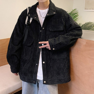 港风A灯芯绒工装多口袋外套棒球服夹克A005A-JN8737P75控98图片