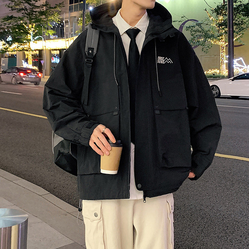港风E工装大口袋冲锋衣连帽仿风登山服夹克外套JN8918-P100,男装夹克,电商A005A