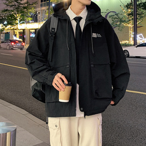 港风E工装大口袋冲锋衣连帽仿风登山服夹克外套JN8918-P100图片