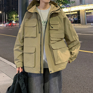 港风A工装大口袋设计连帽户外冲锋衣夹克登山服外套JN8917-P110图片