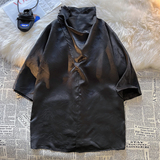 C堆堆领提花暗花小众设计山水树枝冰丝t恤T37-P65控88，商品下架区，电商A005A