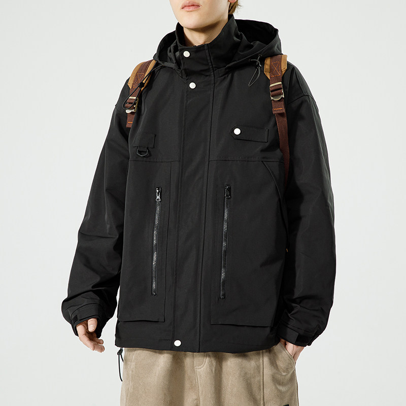 日系B工装大口袋冲锋衣防风登山服连帽外套A005A-JN8915-P108图片
