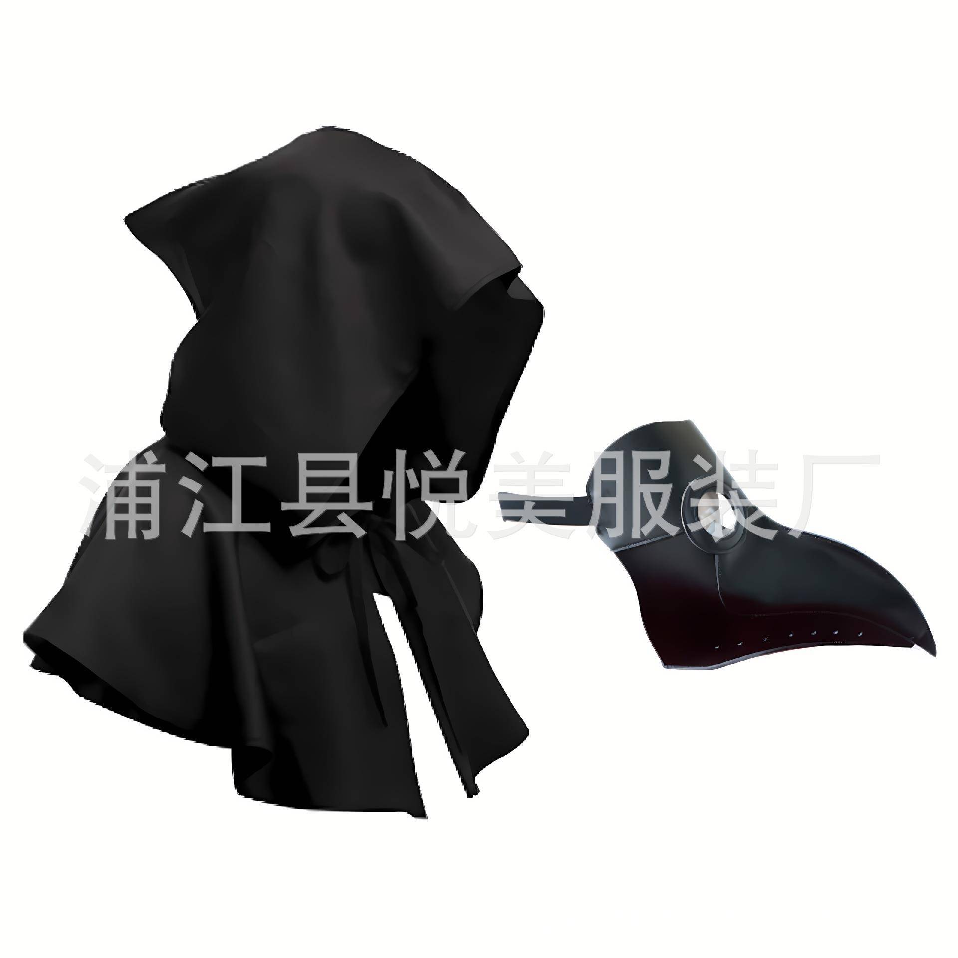 万圣节衣服COS黑色病瘟疫医生服装鸟嘴表演服饰朋克蒸汽 道具