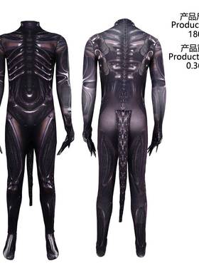 万圣节跨境新品Alien Romulus电影cosplay服装异形夺命舰舞台表演