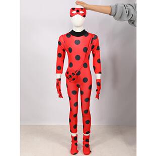 黑猫服装 万圣节瓢虫少女服装 儿童瓢虫连体衣工厂直销现货秒发舞台
