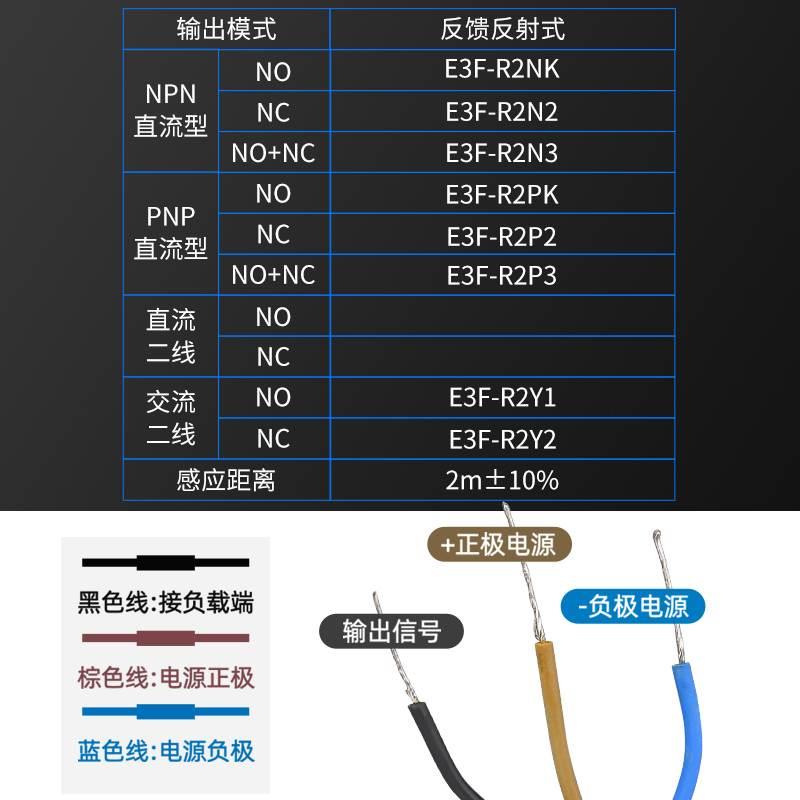 沪工红外光电传感器镜面反馈反射型感应开关E3F-R2NK/N2/PK反光板