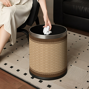 垃圾桶法式中古风大号大容量家用高颜值客厅卧室纸篓超大号垃圾筐