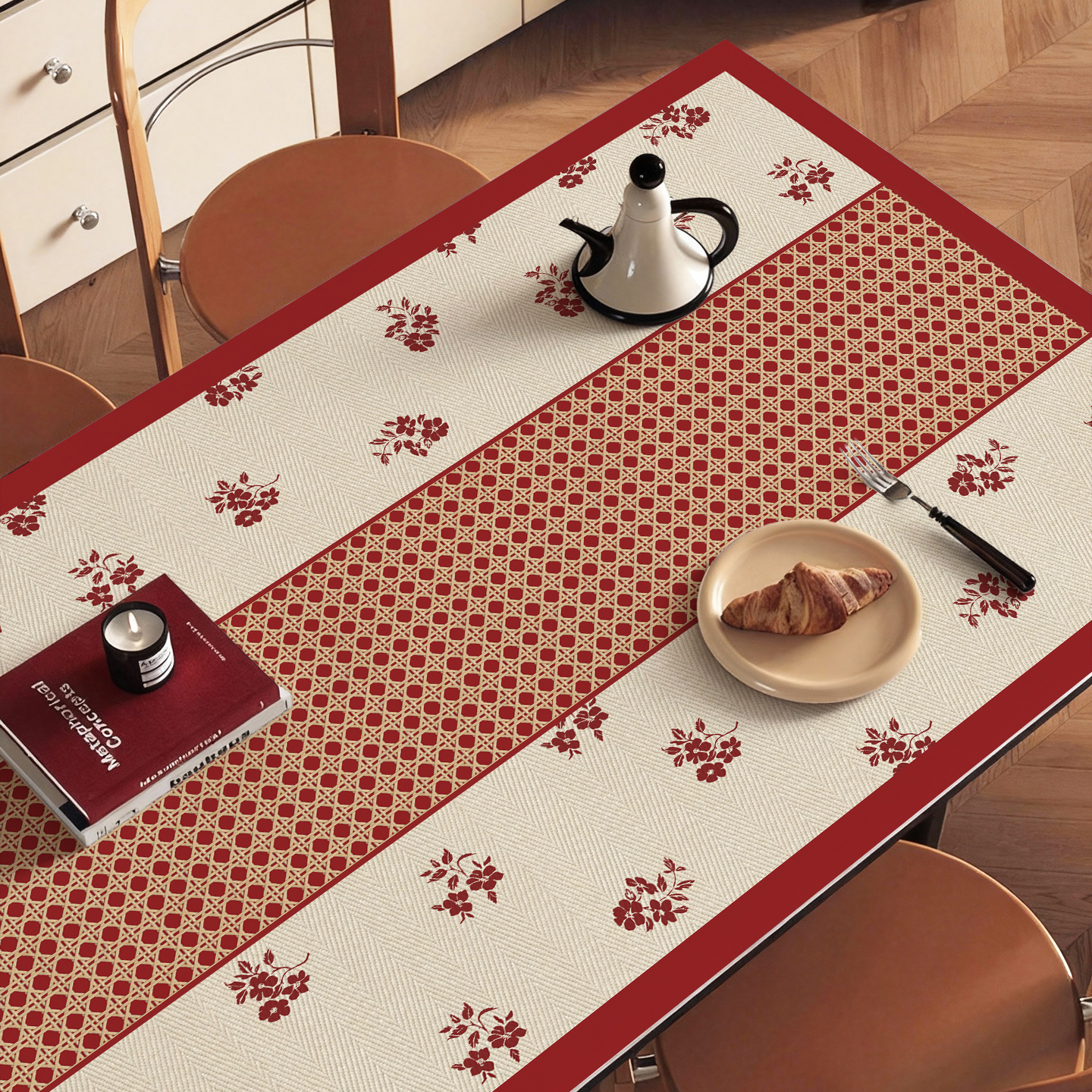 红色喜庆2026新款防水防油桌布