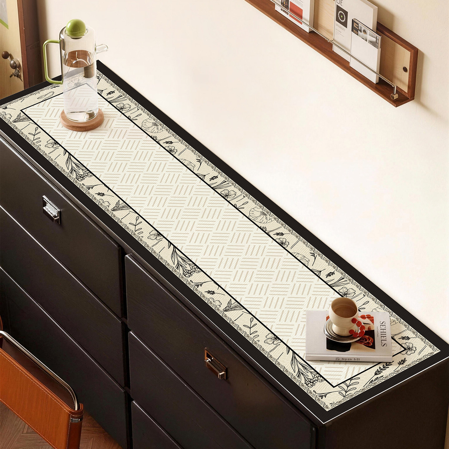 法式复古餐边柜桌垫酒柜桌布玄关桌面垫鞋柜台面垫子电视柜保护垫,居家布艺,桌布,淘宝优惠券,粉丝福利购,淘宝优惠卷