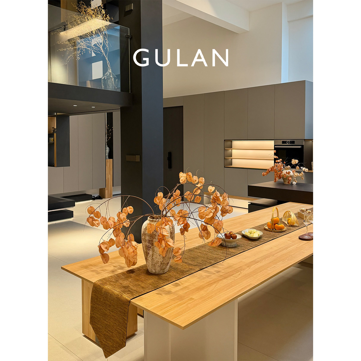 GULAN古兰金色桌旗意式轻奢高级感餐桌岛台长条电视柜鞋柜盖布