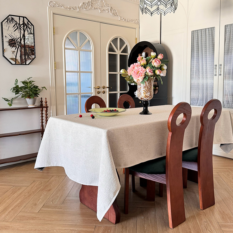 GULAN意式轻奢奶油白桌布现代简约高级感氛围感茶几台布2025新款