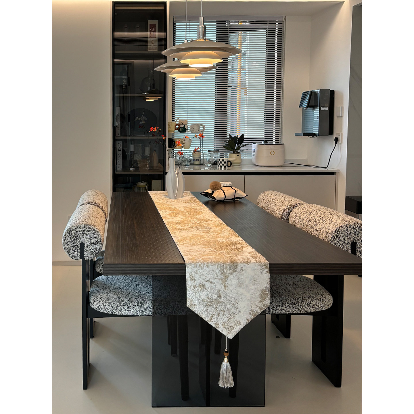 GULAN古兰桌旗高端轻奢现代简约防水定制岩板餐桌茶台布长条盖布