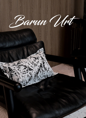 GULAN古兰抱枕黑色高级感样板间沙发客厅羽丝绒枕芯靠枕腰枕