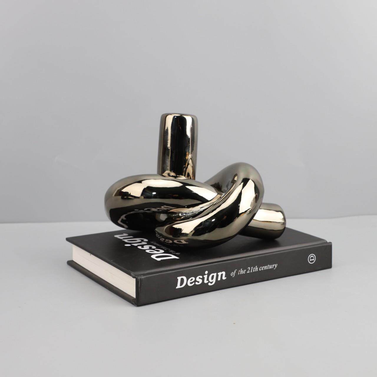 现代简约创意扭曲树结摆件结绳玄关餐厅卧室办公室桌面样板间饰品