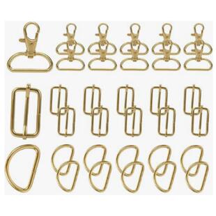 72个装32mm金属钥匙扣D环日字扣金色套装 箱包织带调节钩扣供跨境