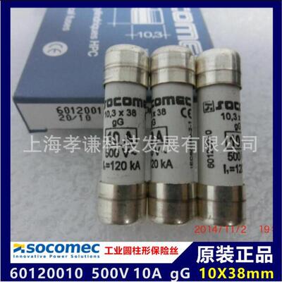法国溯高美SOCOMEC保险丝60120025工业熔断器500V25A陶瓷管C10G25