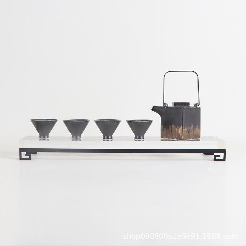 新中式陶瓷茶具套装摆件样板间售楼处软装茶室家具酒店工艺装饰品