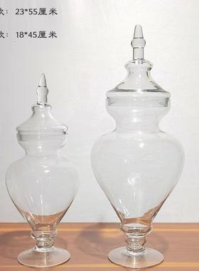 现代简约透明糖罐家居软装饰品糖缸柜台收纳物品装饰摆件