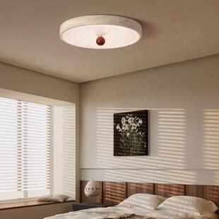 黄洞石圆形LED房间灯中式 黄洞石主卧室吸顶灯 复古诧寂风2025新款