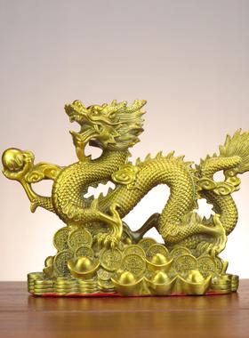 铜龙 生肖龙 金钱龙 家居店铺供奉摆件 黄金万两龙