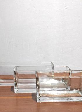 现代简约透明水培花器桌面透明长条方缸设计摆件