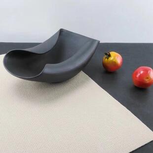 现代极简样板房客厅创意贝壳花器摆件白色果盘干花插花软装工艺品