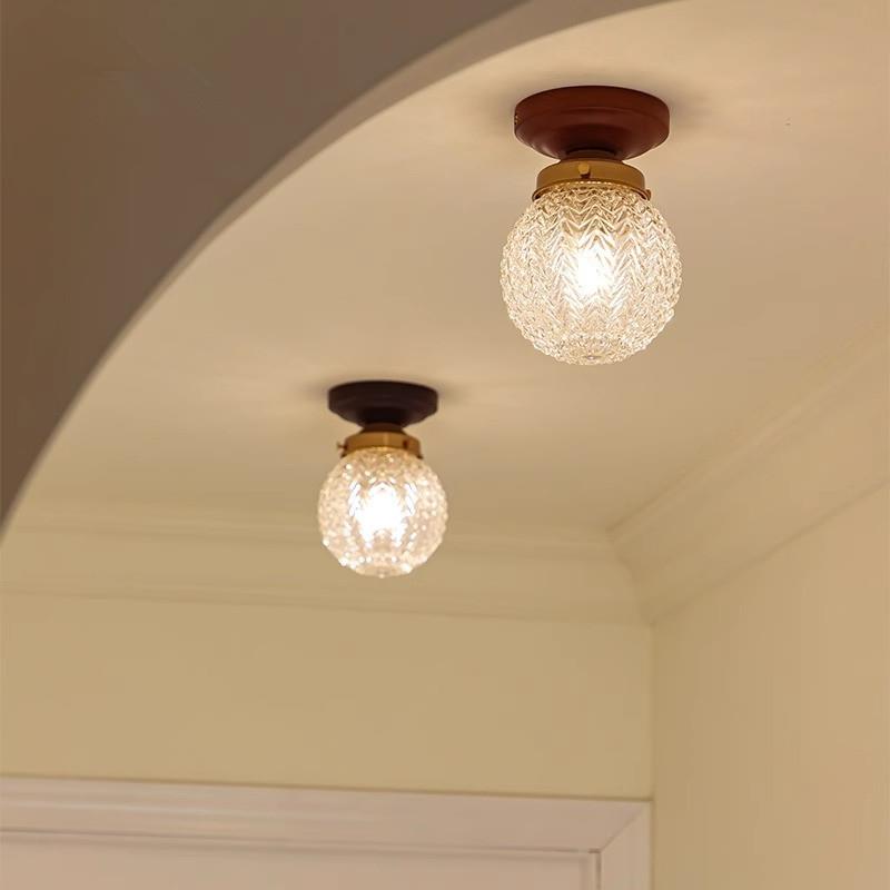 冰裂纹过道吸顶灯阳台走廊卧室入户玄关吸顶灯美式玻璃复古灯具