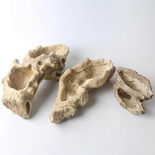 大号仿老树根木头多肉花盆原生态树桩树头拼盘多孔枯木树根提篮盆