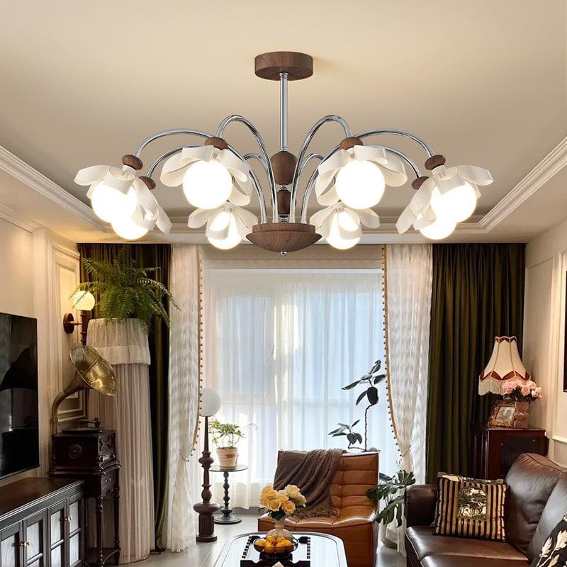 全光谱护眼卧室灯法式中古风客厅吊灯美式复古新款餐厅书房灯