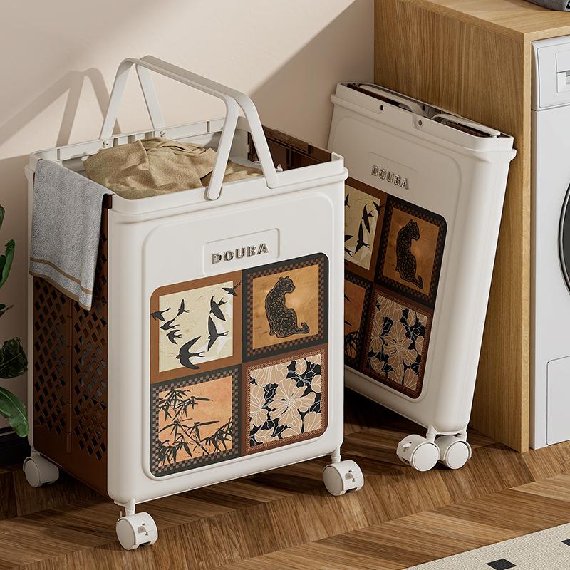 中古风折叠脏衣篮家用洗衣篮收纳筐脏衣篓阳台卫生间脏衣服收纳篮
