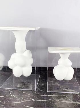 现代简约亚克力悬浮花器花插摆件样板房售楼处几何极简软装饰品