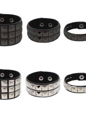 朋克时尚方形手链黑色手链手镯复古朋克腕带女首饰