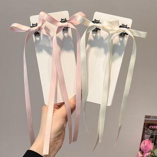 甜美少女蝴蝶結(jié)飄帶發(fā)夾公主頭碎發(fā)抓夾后腦勺小號發(fā)卡感頭飾D3