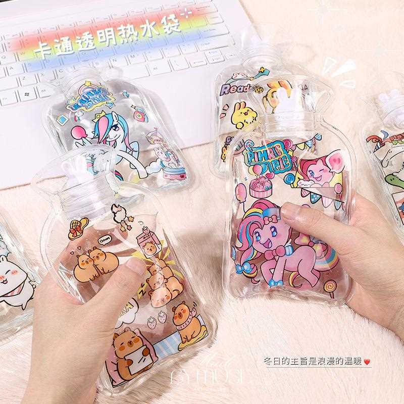 新款卡通透明注水热水袋学生女冬季暖水袋灌水防爆可爱暖宝宝