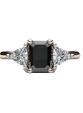 华杰wish热卖18k玫瑰金镶黑色锆石戒指 欧美爆款时尚女性戒指